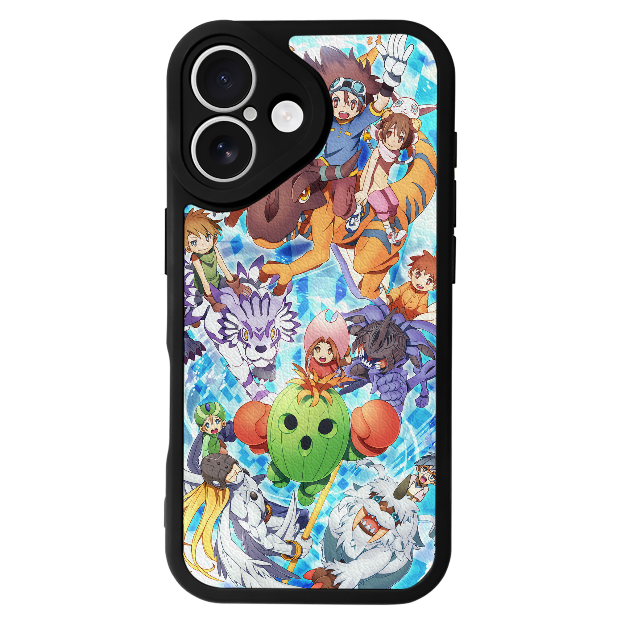 （画像用） Digimon デジタルモンスター/デジモン 【iPhone 16シリーズ対応】シリコンスマホケース（レザー調） 材質：シリコン